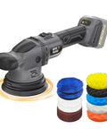 Cordless Buffer Polisher Kit 6 Inch Orbital Car Polisher With Variable Speed 1800 To 5500 RPM, 17 Polishing Accessories Included