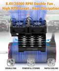 Beefed-Up Dual 30MM RC Car Cooling Fans With Aluminum Heatsink For 40 To 42mm Brushless Motors, showing double fan setup
