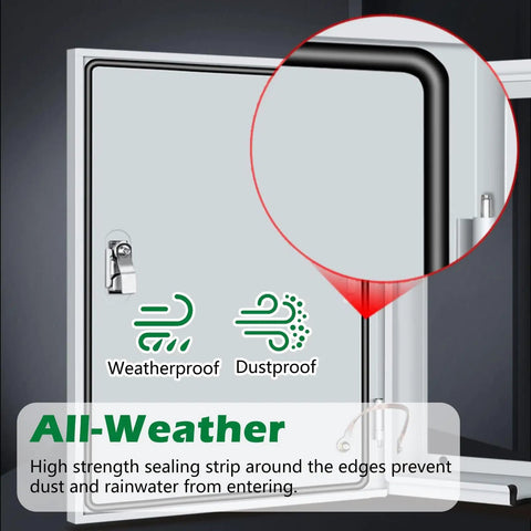 Wall Mounted Electrical Junction Box Lockable Steel Enclosure All Weather And Dustproof Outdoor And Indoor Distribution Box With Outlet Hole 31.5 W X 39.38 H X 9.83 D Tough As Nails Heavy Duty Metal Housing, weatherproof seal close-up