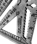 Kill Precision Work With This 7 Inch Speed Square Layout Tool featuring clear angle marks and stud slots for precision framing.