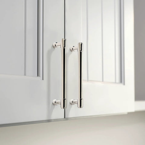 Top Tier Polished Nickel Cabinet Pulls Center To Center 3-3/4 Inch 96Mm Gang Pack 10 Heavy Duty Zinc Alloy Kitchen Handles on cabinets.