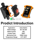 Waterproof 12V Inline DPST Outdoor Toggle Switch For 12 Or 24V DC On Off With Red LED Rocker Button IP65 Marine Grade Built Tough As Nails For Harsh Weather Wet Environments And DIY Projects, black housing with gasket and mounting screws