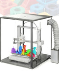Dead Silent 3D Printer Enclosure With Tight Seal Air Filter For Hella Solid Fume Blocking And Dust Guard, showcasing a colorful print setup.
