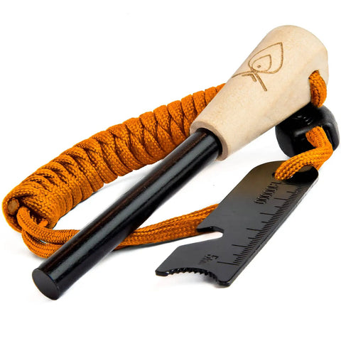 Bushcraft Fire Starter Survival Kit With Ferro Rod Flint Fire Steel Striker Tool Cowhide Leather Tinder Bag Emergency Paracord Bracelet Camping Gear Burnt Orange L Prepper Ready All In One Compact Kit For Everyday Outdoor Adventures And Emergencies