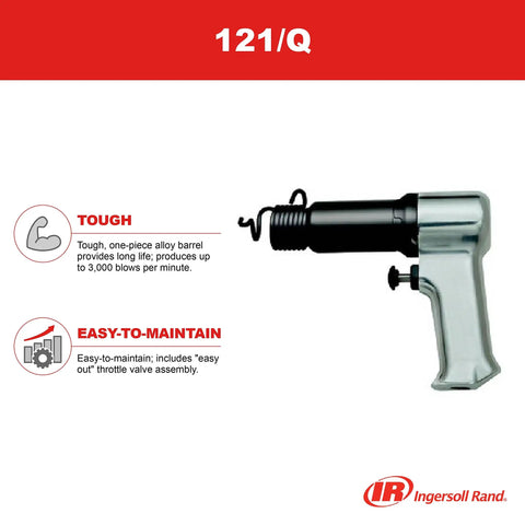 Heavy Duty Workhorse Air Hammer For Demolition And Metalwork, 3,000 Blows Per Minute Power, Long Lasting Alloy Barrel And Heat Treated Piston