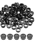 60 Pack Nylon Wire Grommets for Cables and Hoses in black color, showing multiple protective grommet bushings.