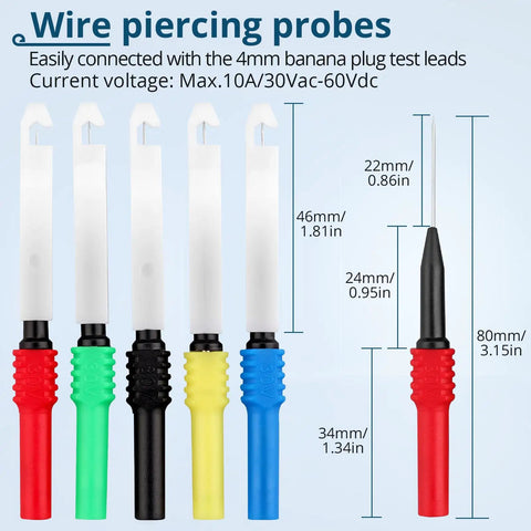 Back Probe Kit 35 Piece Automotive Test Leads Set With Storage Box, Wire Piercing Probes, Multimeter, Diagnostics Gear.