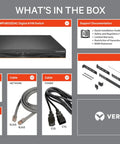 Workhorse 32 Port Kvm Switch With 8 Digital Paths And Dual Ac Power Supply Taa Approved includes cables, adapters, and mounting hardware.
