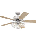 Newtown 42 Inch Indoor LED Ceiling Fan With Light Brushed Nickel Finished With Reversible Light Maple And Bird's Eye Maple Blades
