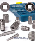 Beefed Up 15 Piece Bolt Extractor Kit For Damaged Stripped Rusted Bolts And Nuts Remover With Impact Socket Set SAE And Metric