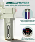 Workhorse Industrial Grade Four Stage Air Drying System With Auto Drain Three Quarter Inch NPT Regulator Desiccant Dryer close-up
