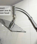 Shower Head Swivel Adapter Ball Joint With 30 Degree Range And 1 Inch Extension Adjustable Connector In Brushed Nickel Finish For Flexible Shower Head Angles And Easy Install installed between shower arm and shower head