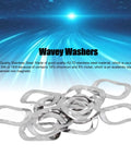 Crinkle Wavey Washers Set 100Pcs Stainless Steel A2 Marine Grade Gasket Washers For Bolts And Screws M5 DIN137 Built Tough And Corrosion Resistant Marine Hardware Solution, stacked washers