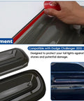 Smoked Tail Light Covers For Dodge Challenger 2015 Through 2024 Rear Light Guards Exterior Trim Kit Smoke Black 4 Pieces