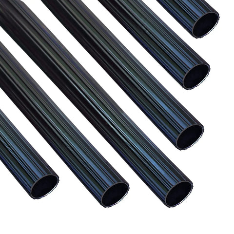 1 Inch Round Deck Balusters 26 Inch Matte Black Aluminum Spindles With Connectors And Screws, Grooved Hollow Balusters For Deck Railing Porch Staircase No Fuss Install, Heavy Duty 36 Pack Outdoor Kit