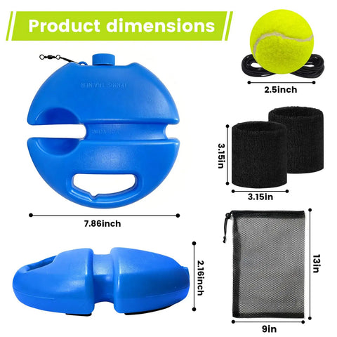 Solo Tennis Practice Kit With Rebounder Ball Set And 3 Training Balls Wristband And Mesh Bag product dimensions