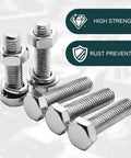 Rock Solid GIYI 304 Stainless Steel M12 Hex Bolt Set With Nuts Washers in high strength design for rust proof fastening.