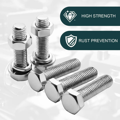 Rock Solid GIYI 304 Stainless Steel M12 Hex Bolt Set With Nuts Washers in high strength design for rust proof fastening.