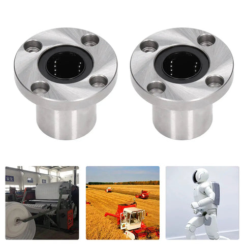 Linear Motion Bearing Flange Ball Set Kit For Equipment And Machines, low-friction steel flange bearings for guide rods and robots