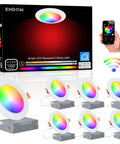 Ultra Slim 6 Inch Smart LED Recessed Downlight Kit, 16W 1400LM RGB LED with Junction Box and smartphone control app