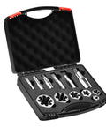 Beefy Pro Grade Pipe Thread Tap And Die Set For One Eighth To One Inch NPT Threads With Taper Taps And Hex Dies, GCr15 Alloy Steel Tool Kit