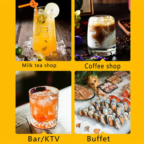Straight Up Beast Countertop Pellet Ice Maker Cranking Sixty Six Pounds Daily With Smart Touchscreen Interface in bar, coffee, buffet settings.