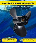 Right Hand Rotation 12.5 Inch Aluminum Outboard Propeller With 13 Pitch And 3 Blades 13 Spline Tooth Replacement OEM 763461