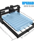 3018 CNC Upgrade Kit For X Axis And Y Axis Extension With 320x450 Basic Area, 320x370 Movement Area, And 300x320 Stroke illustration