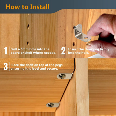 How to install Premium Nickel Plated Shelf Pegs Including 50 Pack Fast Setup That Takes Zero Sweat Tough As Nails L Shape Support Pins.