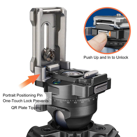 Auto Locking Quick Release Plate With Universal Tripod Base Rock-Solid Anti-Slip Stability For Sliders And Vertical Filming