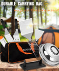 33Piece Griddle Accessories Kit For Blackstone Flat Top Grill with bag, spatulas, cooling rack, melting dome, and bottle.