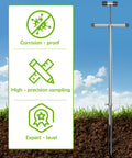 40 Inch Stainless Steel Soil Sample Probe With T Style Handle for Precise Soil Core Sampling in garden and lawn