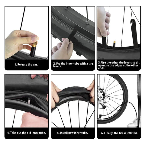 Instructions for using Two Pack 20 Inch Bike Inner Tubes for 1.75 to 2.15 Inch Tires with Full Repair Kit.