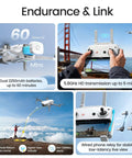 4K Drone With Camera, Dope 3 Axis Gimbal, GPS Auto Return, 10 Km Transmission, 60 Minute Flight Time features overview