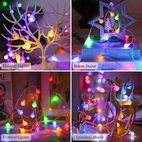Globe String Lights 60 LED Battery Operated Color Changing Fairy Lights with Remote 26.3 Feet 16 Colors 4 Modes Party Ready