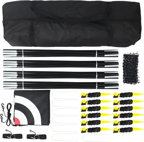 Complete set for 30 Ft Baseball Batting Cage With Frame For Backyard Training 30 Ft Long 13 Ft Wide 9 Ft High Net Includes Fiberglass Poles Pitching Backstop Target And Carry Bag For Home Baseball And Softball Practice