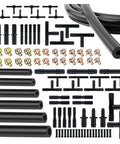 Six Piece Five Foot Silicone Vacuum Hose Kit With Six Sizes From One Eighth To Three Eighths Inch Includes Tee Straight Reducer Fittings