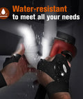 Hands wearing LED Flashlight Gloves Hands Free Light For Repairing Fishing Camping And Night Work Perfect Gift For Dad Husband Boyfriend From Daughter Wife Son Great Gift Idea, fixing leaking pipe