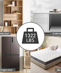 Heavy Duty Furniture Movers Dolly With Wheels supports moving a bookcase, refrigerator, cabinet, and bed up to 1322 lbs.