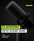 SM7B Dynamic Studio Microphone For Podcasters Streamers And Vocal Pros With Wide Frequency Range Smooth Warm Tone Cardioid Pickup XLR Connection Detachable Windscreen Black on stand