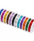 24 Gauge Jewelry Wire Set For Beading, Tarnish Resistant Craft Wire 0.5mm In 12 Dope Colors, Colored Iron Beading Thread For Wrapping, DIY Supplies Kit With 20M Per Roll, 12 Rolls, Total 240M, 12 color spools