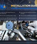 Installation guide for Front Left Abs Wheel Speed Sensor Compatible With Audi And Volkswagen Models, showing step-by-step process.
