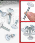 Tough As Nails Fifty Piece Full Thread Thumb Screws Five Sizes Quarter Twenty Carbon Steel Finger Tight Hardware Kit close-up of screws.