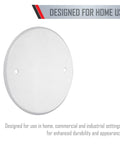 5 Inch Round Blank Plate With 4 Inch Box Mount White Textured Finish For Standard Electrical Boxes Paintable Beefy Metal Construction