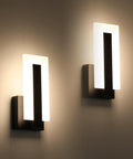 Top Shelf Modern Led Wall Sconces Set Of Two Up And Down Black Metal Fixture With 3000K Warm White Glow mounted in stylish design.