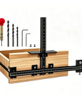 Tough Aluminum Cabinet Hardware Jig With 16 Inch Adjustable Slide Rail For Dead On Knobs Handles Layout Zero Guesswork Quick Diy Woodworking Drill Template Guide with accessories.