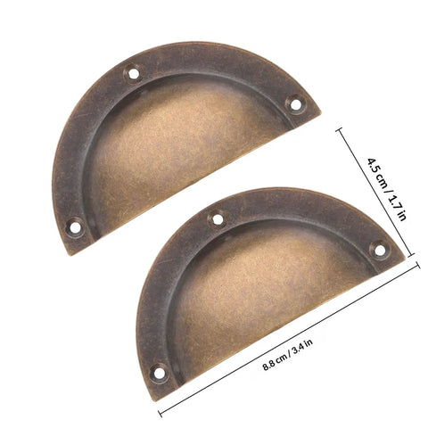 Antique Brass Cabinet Handle Set 2 Pack Shell Drawer Pulls for Kitchen Cabinets Wardrobes and Furniture Replacement Hardware