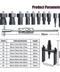 12-Piece Motorcycle Blind Bearing Puller Kit 8-25mm With Slide Hammer Pilot Insert Internal Bearing Removal Tool Set display
