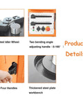 Product details of Gutsy 110V 1700W Electric Rebar Bender with steel idler wheel and adjustable angle handle.