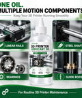 Premium 3D Printer Lubricant For Linear Rails And Steel Shafts Keeps Your Setup Glidin Sweet With Heavy Duty Silicone Blend in a 150mL bottle.